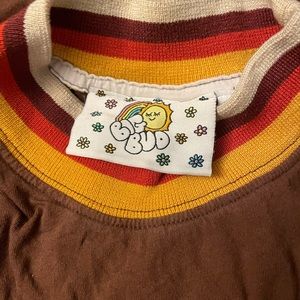 Big Bud brown mock neck ringer